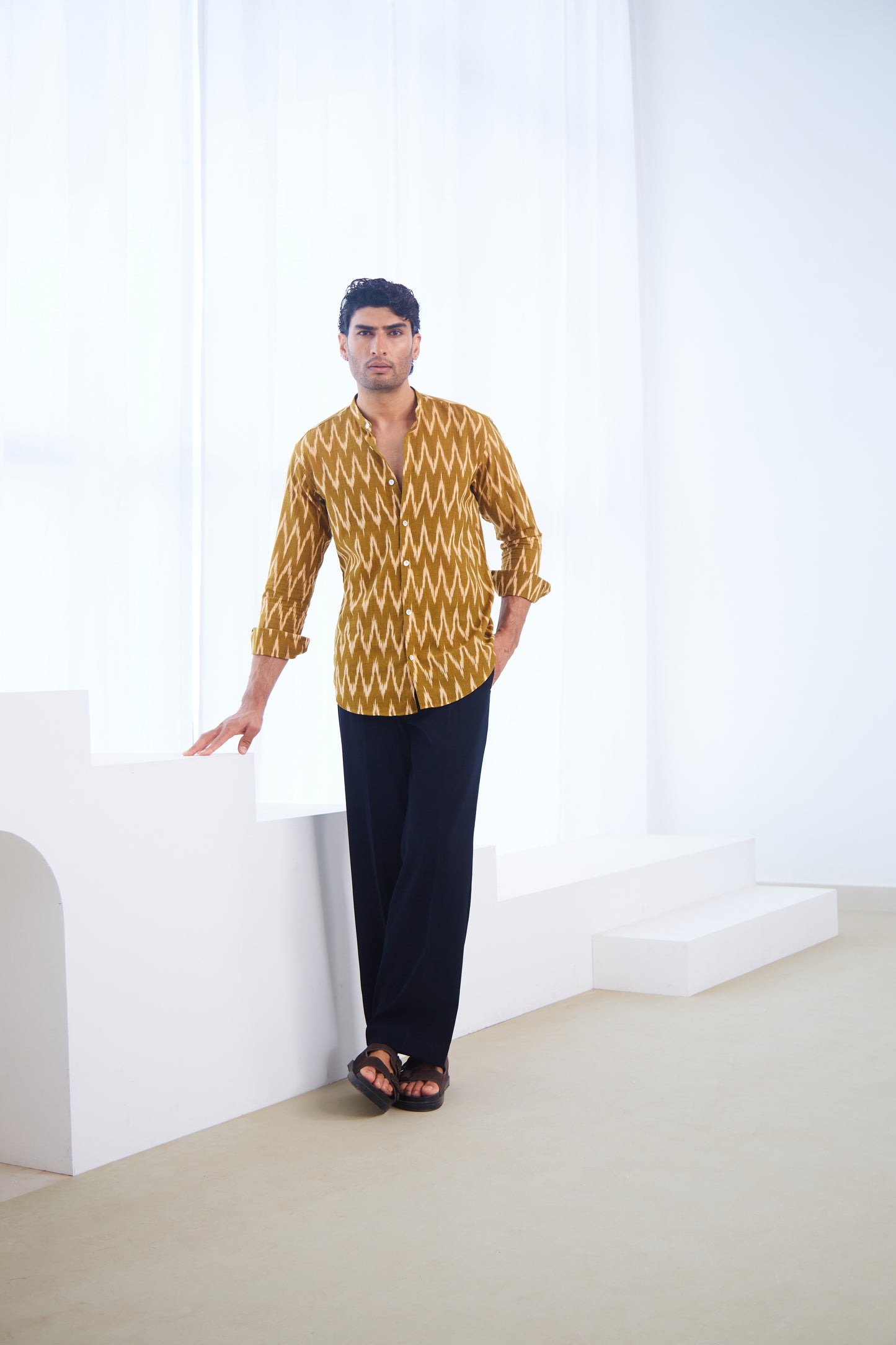 Navy Blue Straight Fit Trousers