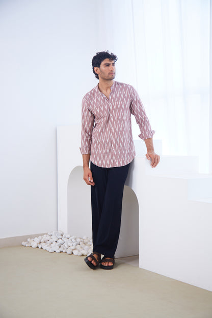 Blush Ikat Cotton Shirt