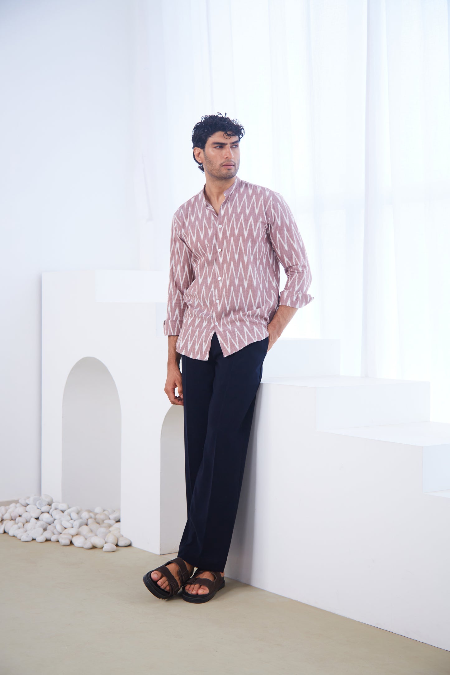 Blush Ikat Cotton Shirt