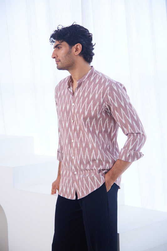Blush Ikat Cotton Shirt
