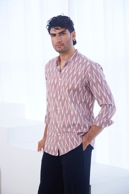 Blush Ikat Cotton Shirt