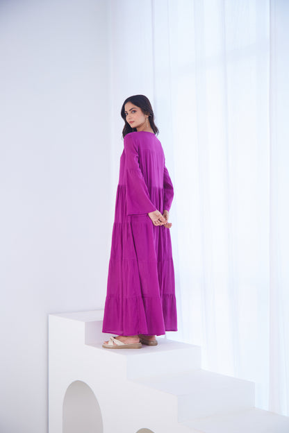 Magenta Tiered Maxi Dress