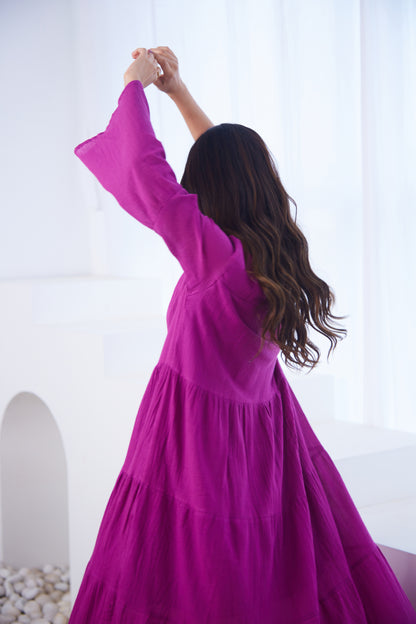 Magenta Tiered Maxi Dress