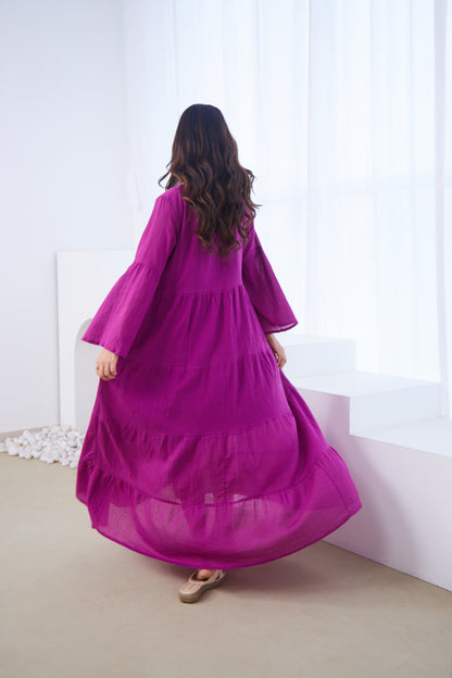 Magenta Tiered Maxi Dress