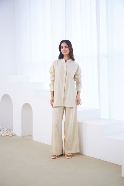 Ivory Cotton Co-ord Set (Set Of Two)