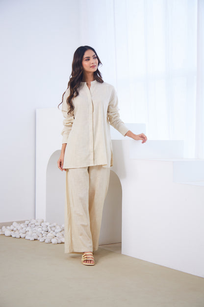 Ivory Cotton Co-ord Set (Set Of Two)