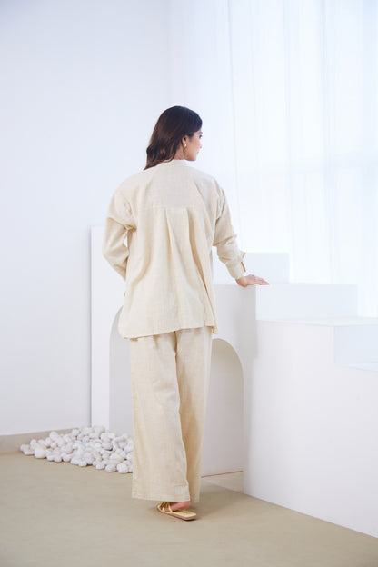 Ivory Cotton Co-ord Set (Set Of Two)